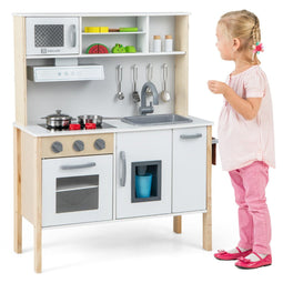 coast Houten Kinderkeuken – Speelkeuken met Magnetron, Afzuigkap, Kookplaat, Speelgootsteen, Oven, I
