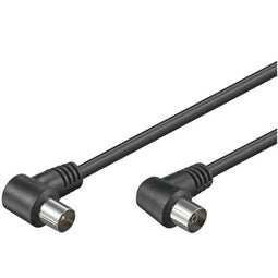TV connection cable, coaxial connection cable angle black 1.5 meters