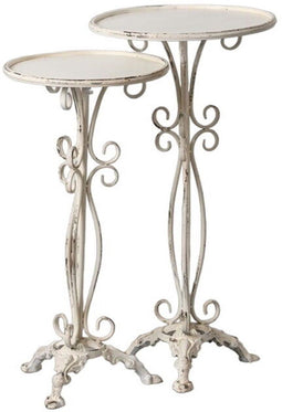 Set van 2 tafels Crème Ijzer 40 x 40 x 77 cm (2 Stuks)