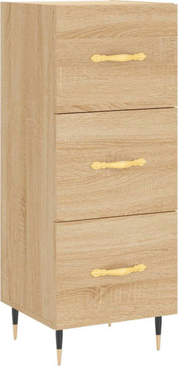 vidaXL - Dressoir - 34,5x34x90 - cm - bewerkt - hout - sonoma - eiken