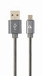 Cablexpert CC-USB2S-AMMBM-2M-BG - USB A naar Micro-USB B - 2 m - Grijs