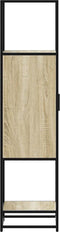 vidaXL - Hoge - kast - 35,5x35x139 - cm - bewerkt - hout - en - metaal - sonoma - eiken