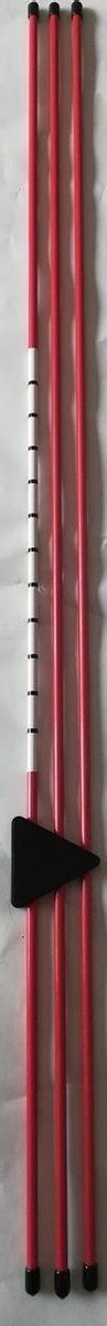 Pure2Improve Golf Tour Sticks - Alignment Sticks - Oplijnen en houding verbeteren - Rood/Wit (3 stuks)