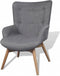 vidaXL Fauteuil met voetenbankje grijs stof