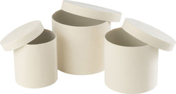 J-Line doos Rond - fluweel/papier - wit - 3 stuks