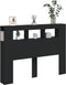 Hoofdeinde met LED 140x18,5x103,5 cm bewerkt hout zwart