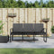 vidaXL - Tuinbank - 3-zits - met - kussens - polypropeen - rattan - donkergrijs