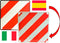 IWH 97605 Warntafel 2in1 für Spanien und Italien Bord uitstekende lading (l x b) 50 cm x 50 cm