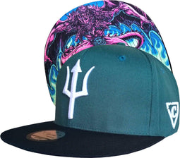 Capiche® Snapback Pet Heren – Typhon – Groenblauw & Zwart – Verstelbaar met Druksluiting – Sportcap – Baseball Cap – Mannen Cap – Griekse Mythologie