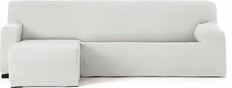 Hoes voor chaise longue met korte armleuning links Eysa BRONX Wit 110 x 110 x 310 cm