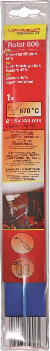 Rothenberger ROLOT 606 - Zilverhardsoldeer staaf - Ø1,5x333mm