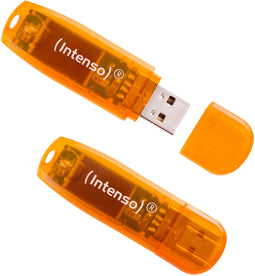 Intenso Rainbow Line - USB Stick 64GB - Lezen 28MB/s Schrijven 6,5MB/s - Oranje (2 stuks)