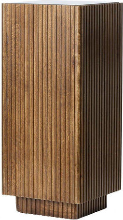 Gatura zuil 35x35x80 cm - hout donkerbruin/glas bruin