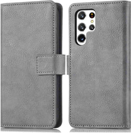iMoshion Hoesje Geschikt voor Samsung Galaxy S22 Ultra Hoesje Met Pasjeshouder - iMoshion Luxe Bookcase - Grijs