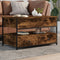 vidaXL - Salontafel - 85x50x50 - cm - bewerkt - hout - en - metaal - gerookt - eiken