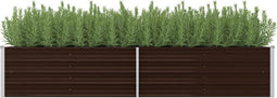 vidaXL - Plantenbak - verhoogd - 240x80x45 - cm - gegalvaniseerd - staal - bruin
