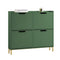 SoBuy FSR100-SY - Schoenenkast - 4 Ladekleppen - Groen - 100 x 19 x 90 cm