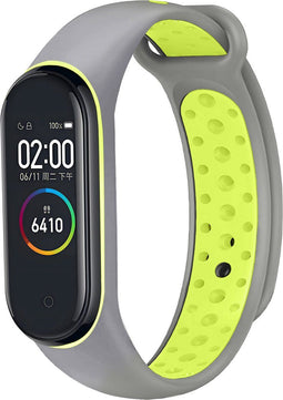 iMoshion Bandje Geschikt voor Xiaomi Mi Band 3 / 4 / Lime - iMoshion Siliconen sport band met inkliksysteem ronde drukknoop - Grijs