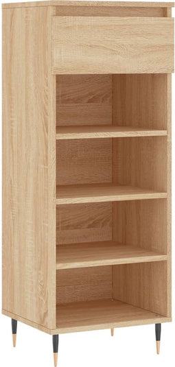 vidaXL - Schoenenkast - 40x36x105 - cm - bewerkt - hout - sonoma - eikenkleurig