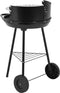 Barbecue - BBQ - Rond - Half open - Verrijdbaar - 41,5x70x41,5cm - Zwart grijs