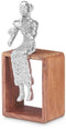 Decoratieve figuren Blokfluit Zilverkleurig Hout Metaal 13 x 27 x 13 cm