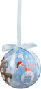 Set van 4 Kerstbal baby - Kerstversiering - Eerste kerst - Franse tekst mon premier no«l - Roze en blauw