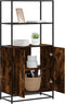 vidaXL - Hoge - kast - 68x35x139cm - bewerkt - hout - en - metaal - gerookt - eikenkleur