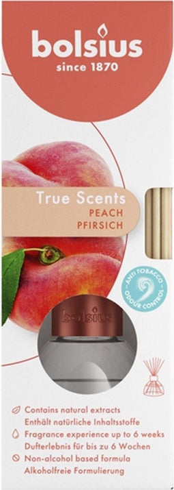 Bolsius - Geurstokjes - Perzik geurverspreider 45 ml True Freshness