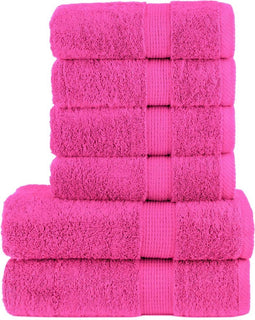 vidaXL - 6-delige - Handdoekenset - SOLUND - 600 - g/m² - roze
