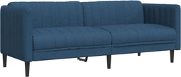 vidaXL - Driezitsbank - stof - blauw