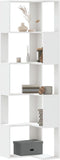 vidaXL - Boekenkast - 5-laags - hoek - 50x50x179 - cm - bewerkt - hout - wit