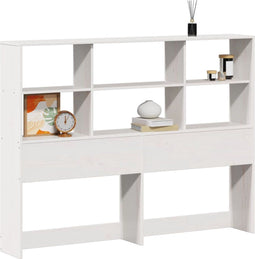 vidaXL - Hoofdbord - met - opbergruimte - 120 - cm - massief - grenenhout - wit