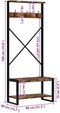 vidaXL - Kledingrek - 80x40x190 - cm - massief - gerecycled - hout - meerkleurig