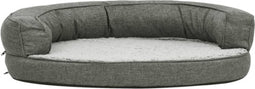 vidaXL-Hondenbed-ergonomisch-linnen-look-75x53-cm-fleece-grijs