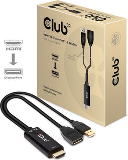 Club3d - HDMI 2.0 naar DisplayPort 1.2 - 4K 60Hz HDR Actieve Adapter - Zwart