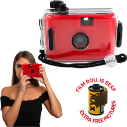 TibaGoods camera - Wegwerpcamera - Waterdicht - Rood (1 stuk)