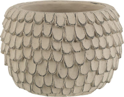J-Line bloempot Blad - cement - lichtgrijs - medium - Ø 18.5 cm