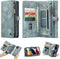 Caseme - vintage 2 in 1 portemonnee hoes - Geschikt voor iPhone 13 Pro Max - Blauw