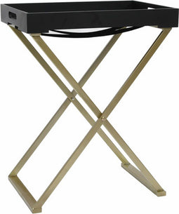vidaXL - Klaptafel - 48x34x61 - cm - MDF - goudkleurig - en - zwart