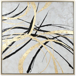 Schilderij Home ESPRIT Wit Gouden Abstract Modern 131 x 4 x 131 cm
