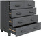 vidaXL - Dressoir - HAMAR - 79x40x80 - cm - massief - grenenhout - donkergrijs