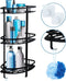 Happy Goods Doucherek - 3 Laags - Zelfklevend - RVS - Zwart - Draagcapaciteit 35 kg (2 haken)