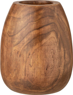 J-Line bloempot Paulownia - hout - bruin - medium - Ø 32 cm