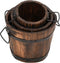 vidaXL - Plantenbakset - houten - emmer - 3-delig - massief - vurenhout