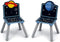 Delta Children - Kindertafel met 2 Stoelen - Kinderkamer - Handig Opbergvak - Space Adventures