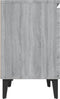 vidaXL - Nachtkastje - met - metalen - poten - 40x30x50 - cm - grijs - sonoma - eiken
