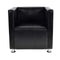 Fauteuil kubus kunstleer zwart