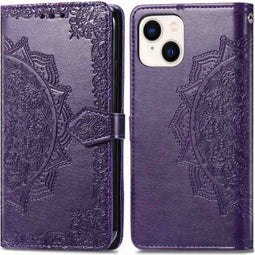 imoshion Hoesje Geschikt voor iPhone 15 Hoesje Met Pasjeshouder - imoshion Mandala Bookcase - Paars