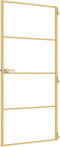 vidaXL - Binnendeur - smal - 93x201,5 - cm - gehard - glas - en - aluminium - goudkleur