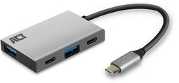 ACT AC7070 - USB-C 3.2 Gen2 Hub - 2x USB-C 2x USB-A - Aluminium